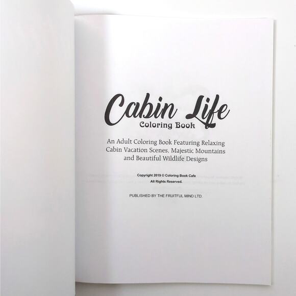 Cabin Life Adult Coloring Book Cafe New Unused Fruitful Mind 2019 - Picture 2 of 5